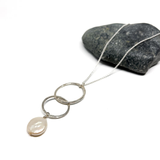 Double Loop Pearl Necklace